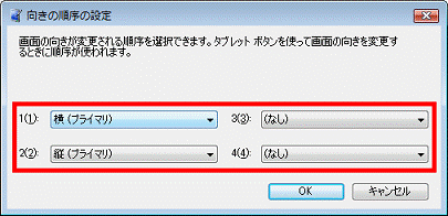 向きの順序の設定