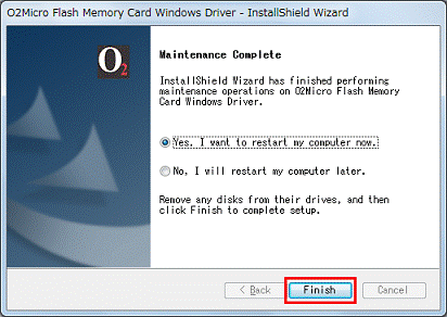 「Finish」ボタンをクリック