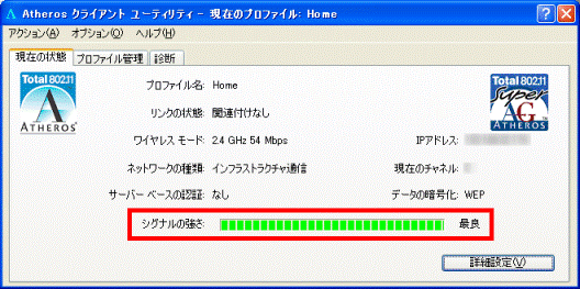 シグナルの強さ