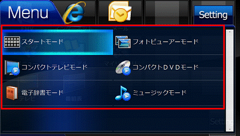 モードの切り替え