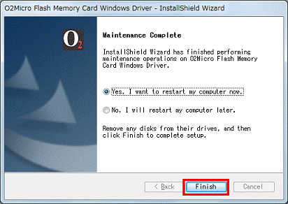 Maintenance Complete - Finishボタンをクリック