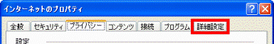 「詳細設定」タブをクリックします