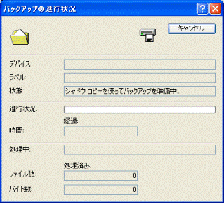 バックアップ中