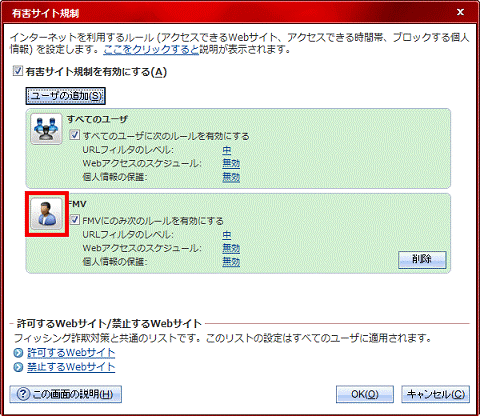 ユーザーのアイコンをクリック