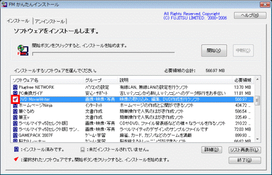 赤い三角形のマークの確認
