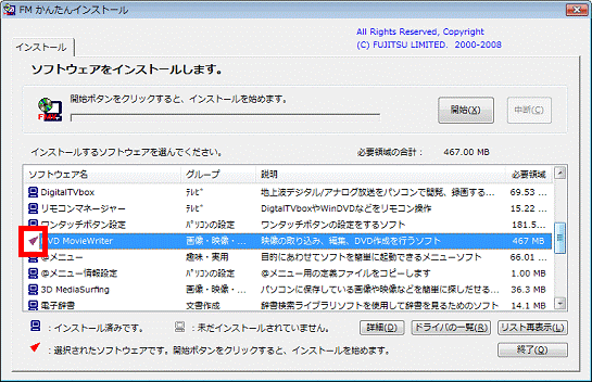 赤い三角形のマークの確認
