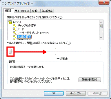 目的の規制レベルまで動かす