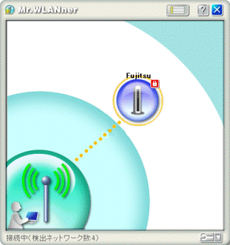簡易表示の接続中の表示