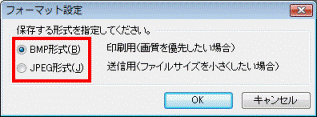 保存する形式を指定してください。