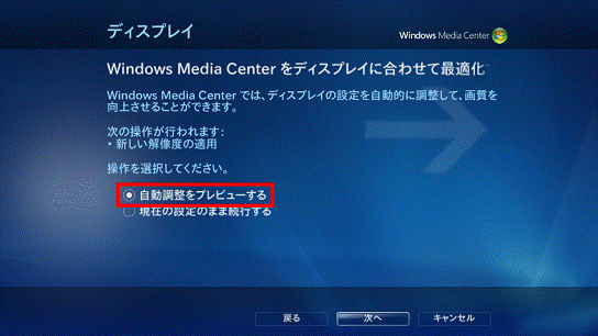 「自動調整をプレビューする」を選択
