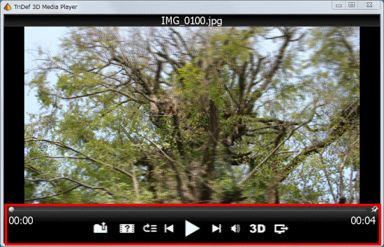 TriDef 3D Media Player が起動