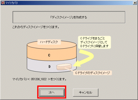 「ディスクイメージ」を作成する