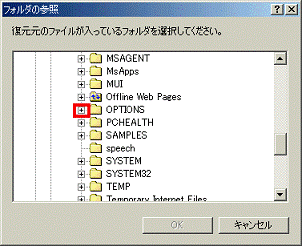 OPTIONSフォルダ左側の+をクリック