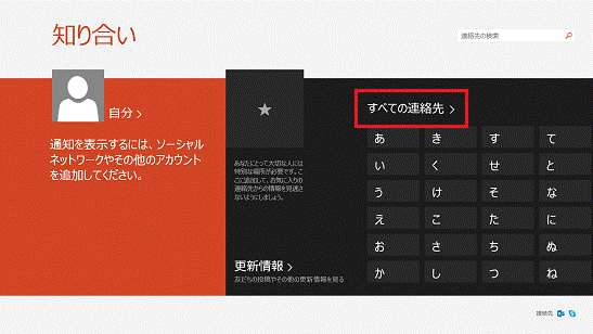 すべての連絡先（Windows 8.1）