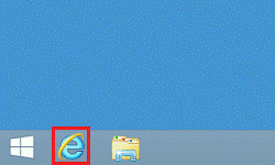 タスクバーの「Internet Explorer」アイコン