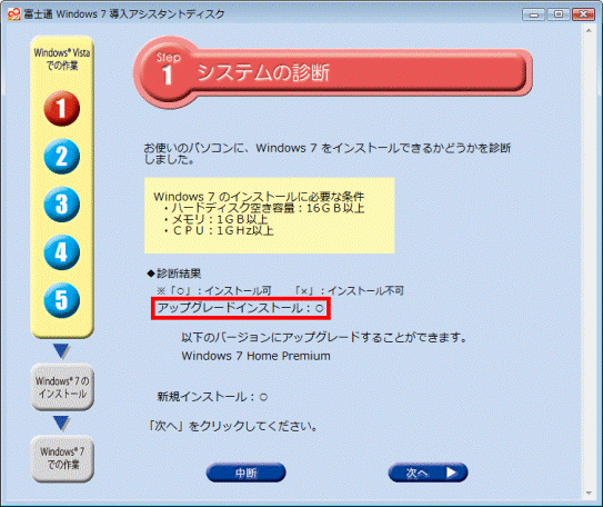 アップグレードインストール：○