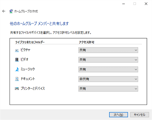 他のホームグループメンバーと共有