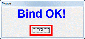 「Bind OK！」 - 「Exit」ボタンをクリック