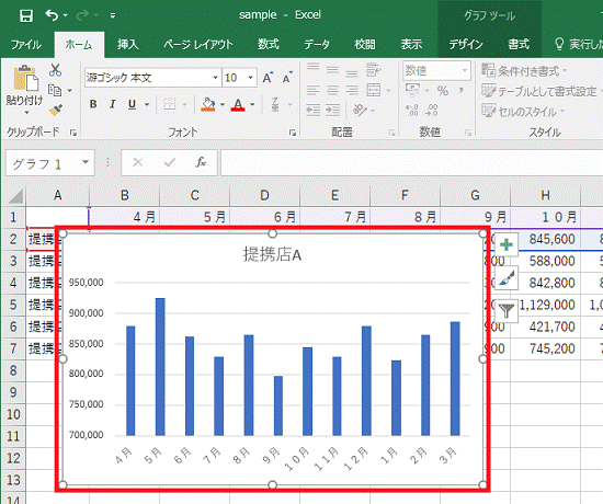 富士通q A Excel 16 グラフの縦軸の間隔を変更する方法を教えてください Fmvサポート 富士通パソコン