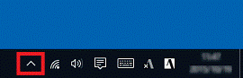 通知領域の矢印ボタン