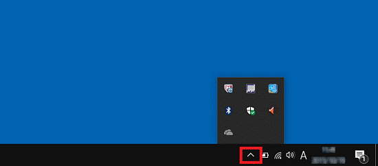 通知領域の△マーク