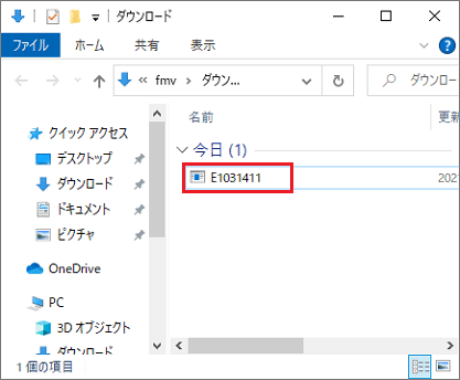 「E1031411」アイコンをダブルクリック
