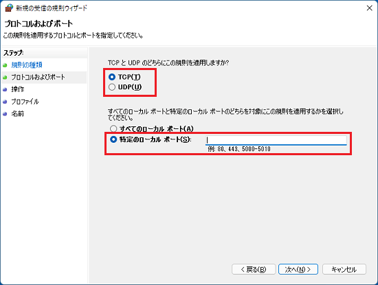 必要に応じて、次の項目を入力