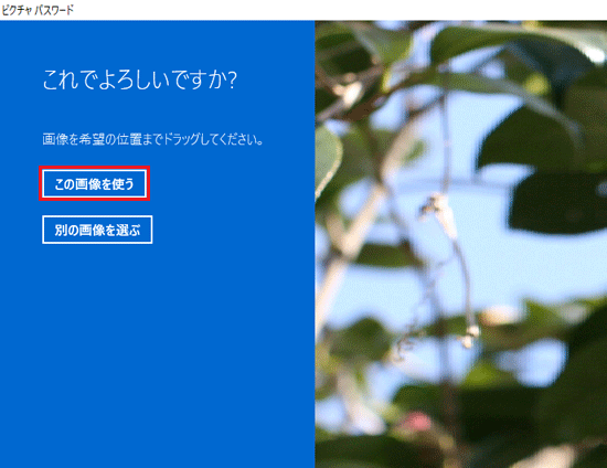 「この画像を使う」ボタンをクリック