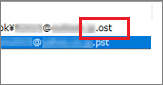 「場所」の末尾が、「.ost」となっているアカウントは移動できない
