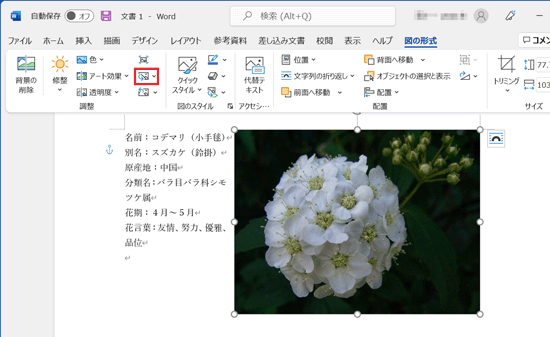 「図の変更」ボタンをクリック