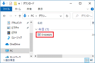  「E1024025」アイコンをダブルクリック 