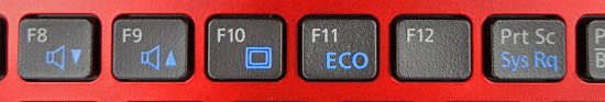 ECOと表示されたF11キーの例
