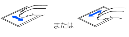 2本の指をドラッグしてスクロールする様子