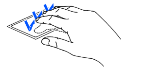 3本指でタップする様子