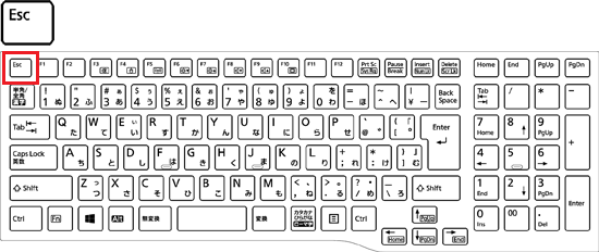 【Esc】キーを押す