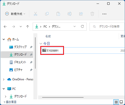 「E1026891」(または「E1026891.exe」)アイコンをダブルクリック