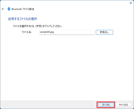 次へボタンをクリック