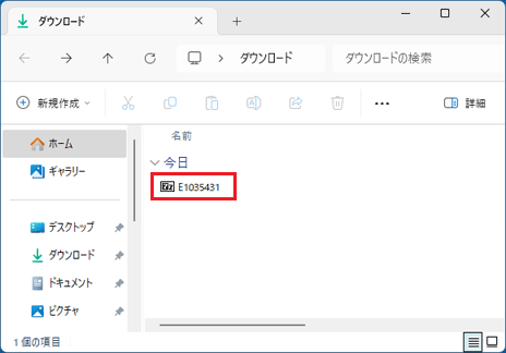「E1035431」アイコンを確認