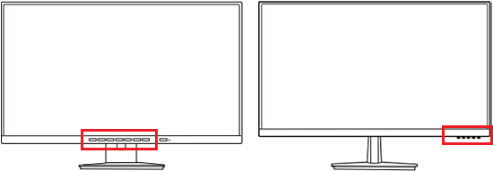 ディスプレイのボタンの位置の例