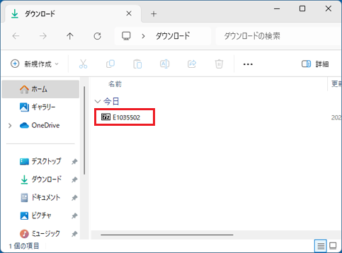 「E1035502」アイコンを確認