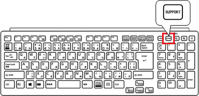 デスクトップ：サポートボタンの位置の例