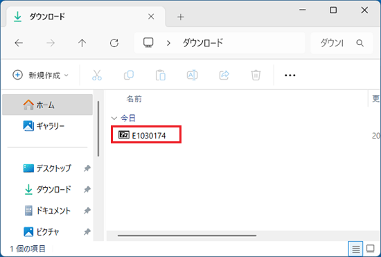「E1030174」アイコンをダブルクリック