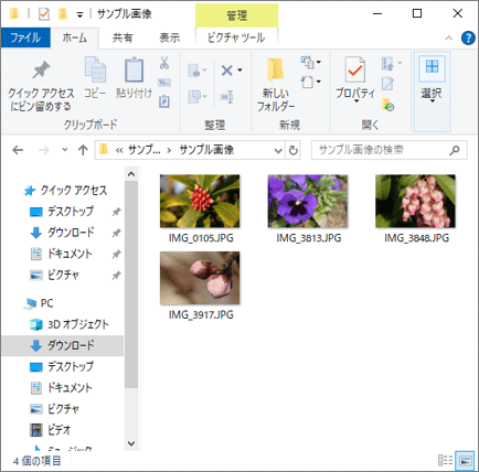 フォルダーを開きます