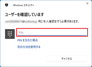 PINの入力画面が表示された場合