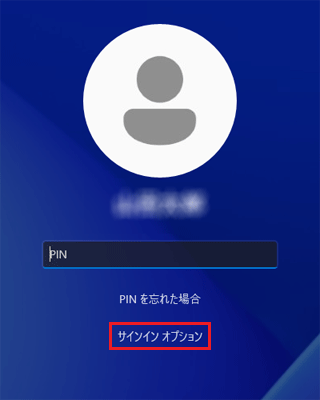 「サインインオプション」をクリック