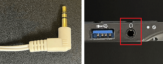 外形3.5mmのミニプラグ / オーディオ兼用端子の例