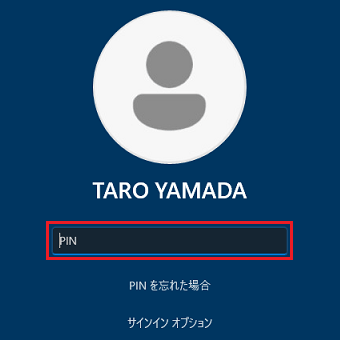 入力欄をクリックし、入力カーソルが点滅したことを確認（PINの場合）