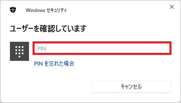 入力欄に、PINを入力