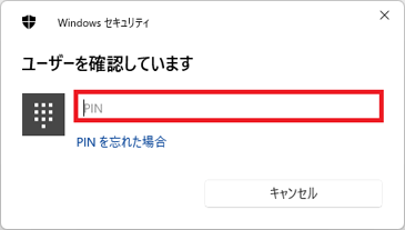 入力欄にPINを入力