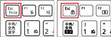 F Lock 機能のキーの刻印例